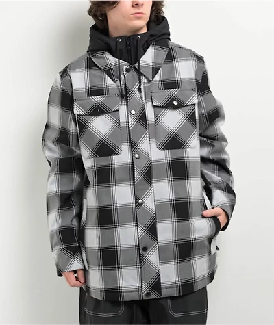 Empyre Traversed Black & Grey Plaid 10K Snowboard Jacket