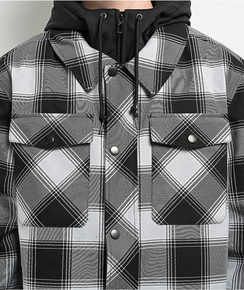 Empyre Traversed Black & Grey Plaid 10K Snowboard Jacket
