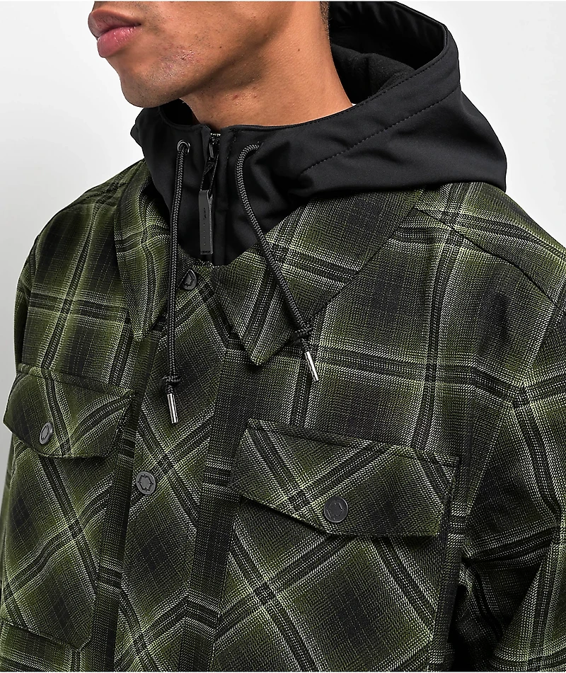 Empyre Traversed Green & Black Plaid 10K Snowboard Jacket 2024