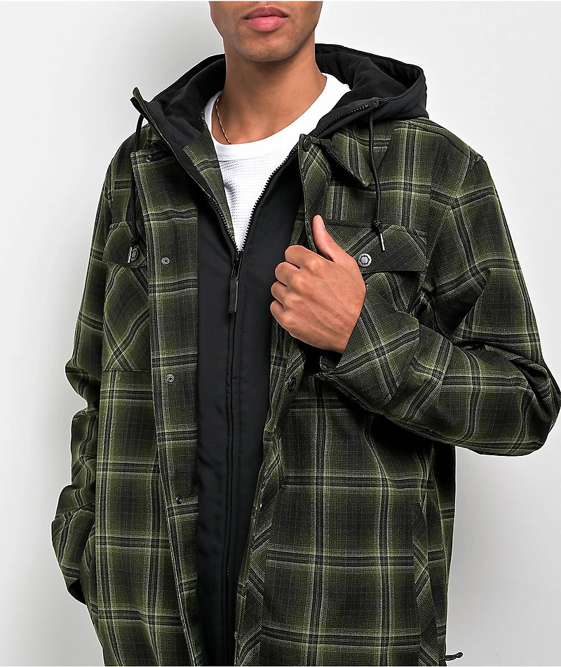 Empyre Traversed Green & Black Plaid 10K Snowboard Jacket 2024