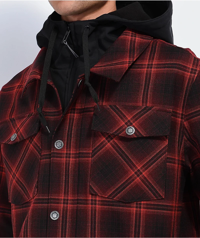 Empyre Traversed Red & Black Plaid 10K Snowboard Jacket 2023