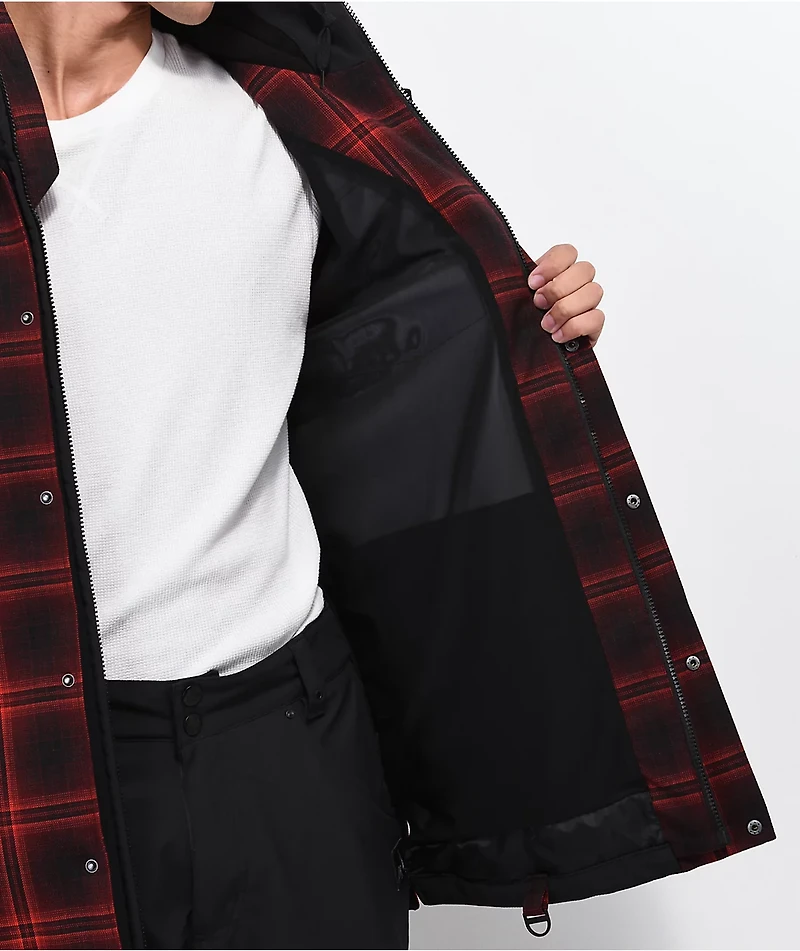 Empyre Traversed Red & Black Plaid 10K Snowboard Jacket 2023