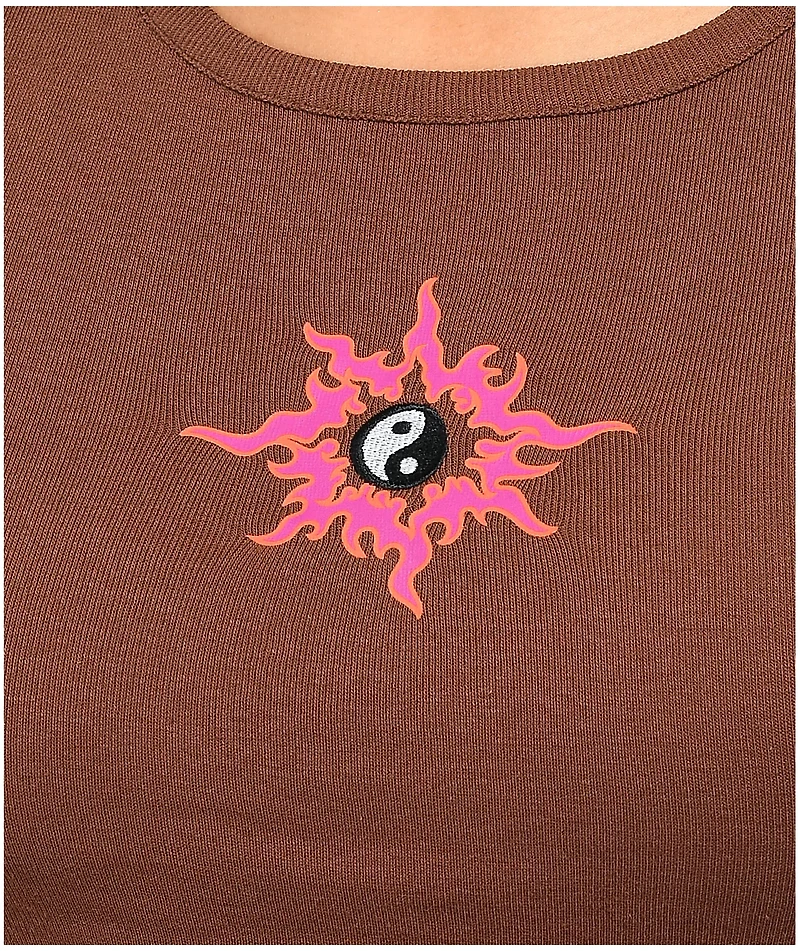 Empyre Trish Baby Yin Yang Brown Crop T-Shirt