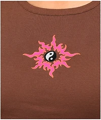 Empyre Trish Baby Yin Yang Brown Crop T-Shirt
