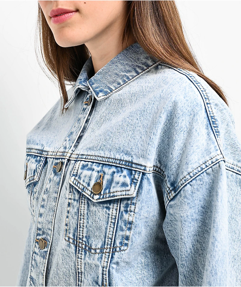 Empyre Trucker Light Blue Wash Button Up Denim Jacket