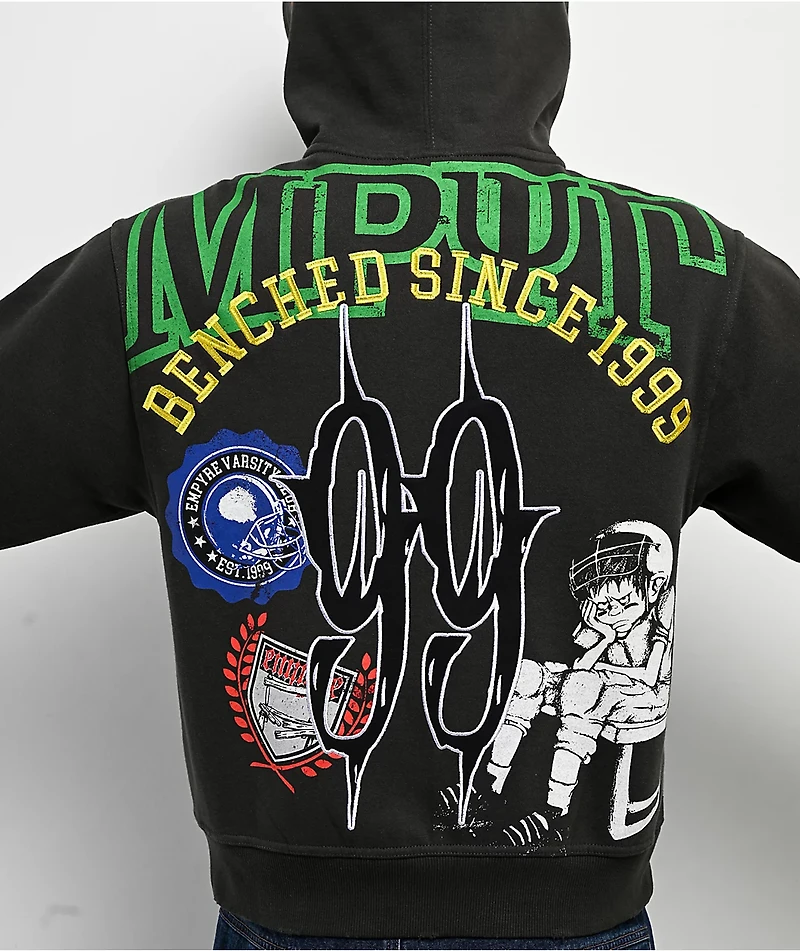 Empyre Tuff Stuff Dark Grey Crop Hoodie