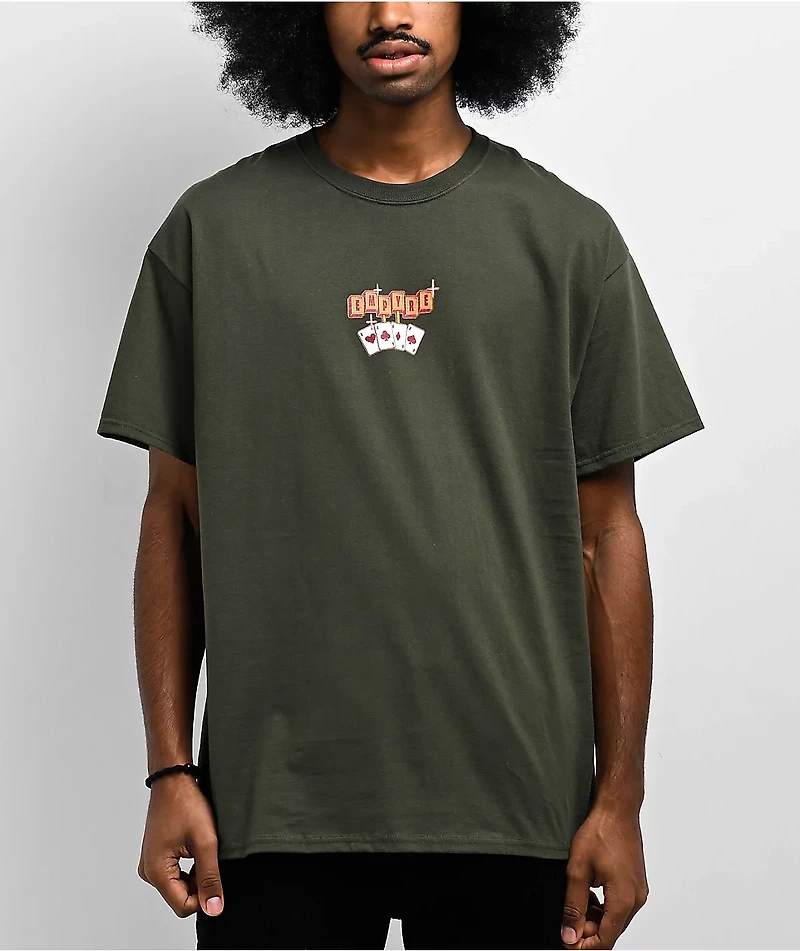 Empyre Two Wheels Forever Olive Green T-Shirt