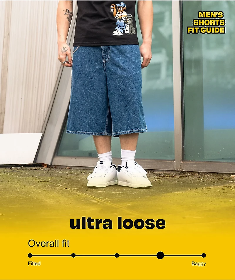 Empyre Ultra Loose Blue Denim Skate Shorts