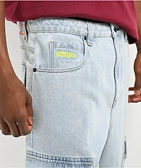 Empyre Ultra Loose Embroidered Can Denim Cargo Pants