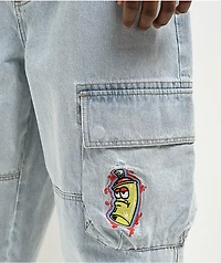 Empyre Ultra Loose Embroidered Can Denim Cargo Pants