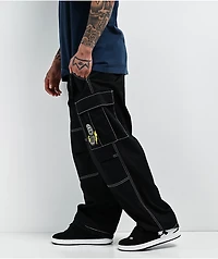 Empyre Ultra Loose Embroidered Cell Phone Black Cargo Pants