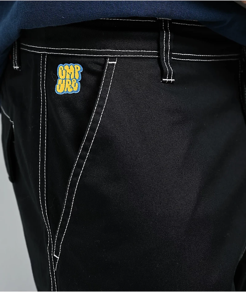 Empyre Ultra Loose Embroidered Cell Phone Black Cargo Pants