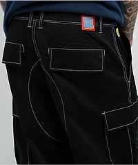 Empyre Ultra Loose Embroidered Cell Phone Black Cargo Pants