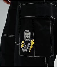 Empyre Ultra Loose Embroidered Cell Phone Black Cargo Pants