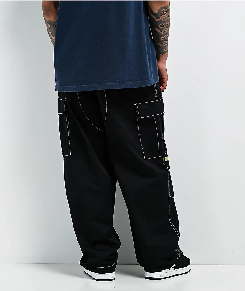 Empyre Ultra Loose Embroidered Cell Phone Black Cargo Pants