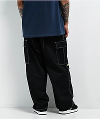 Empyre Ultra Loose Embroidered Cell Phone Black Cargo Pants