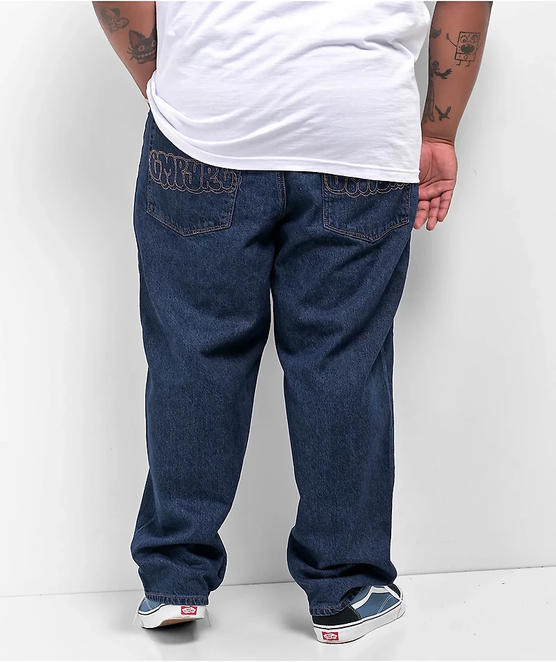 Empyre Ultra Loose Fit Evening Dark Blue Jeans
