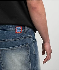 Empyre Ultra Loose Medium Blue Wash Denim Skate Shorts