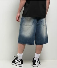 Empyre Ultra Loose Medium Blue Wash Denim Skate Shorts