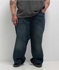 Empyre Ultra Wide Leg Bronco Wash Skate Jeans