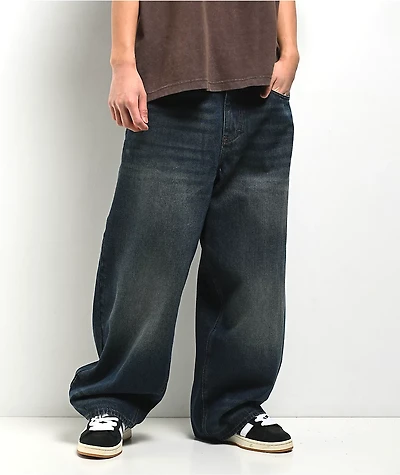 Empyre Ultra Wide Leg Bronco Wash Skate Jeans