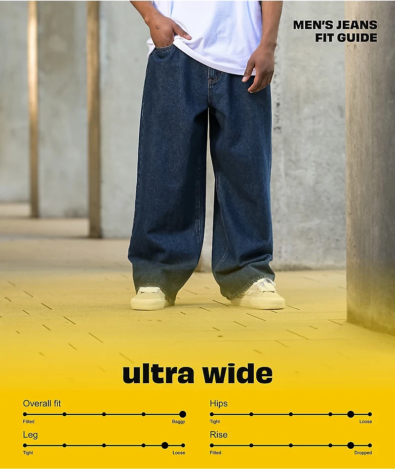 Empyre Ultra Wide Leg Bronco Wash Skate Jeans