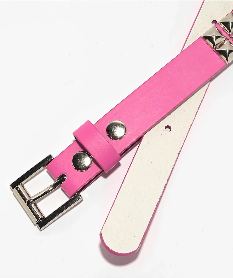 Empyre Val Pink & Silver Studded Belt