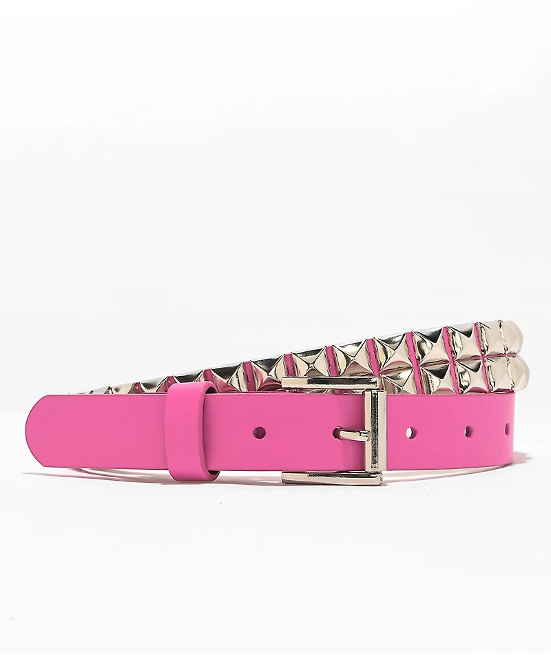 Empyre Val Pink & Silver Studded Belt