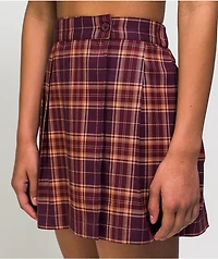 Empyre Vanessa Red & Burgundy Plaid Mini Skirt