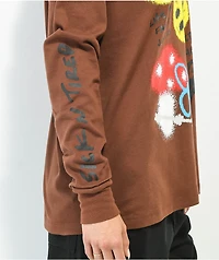 Empyre Velma Allover Print Brown Long Sleeve T-Shirt