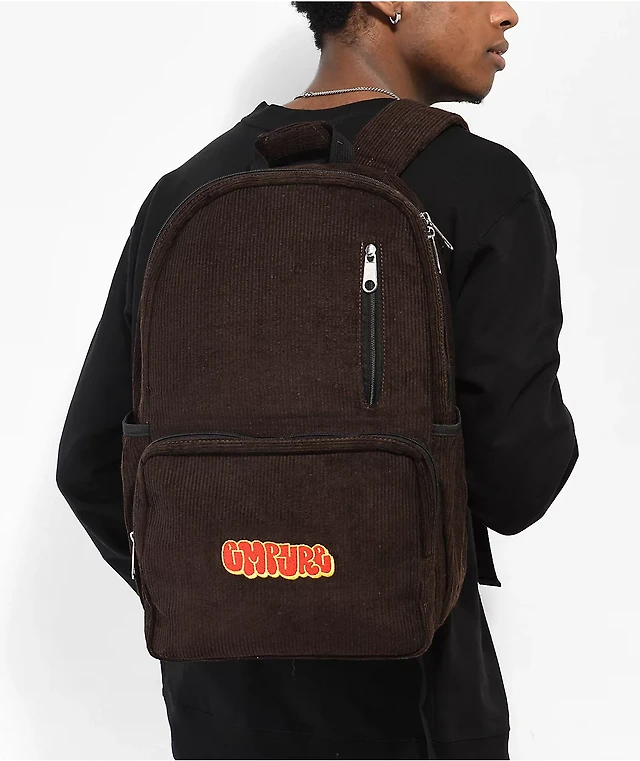 Empyre Brown Canvas Backpack Empyre Venture Brown Corduroy Backpack | Zumiez main image 3