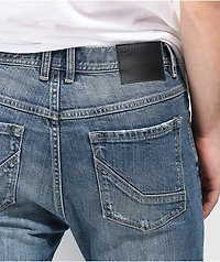 Empyre Verge Lap Blue Distressed Tapered Skinny Jeans
