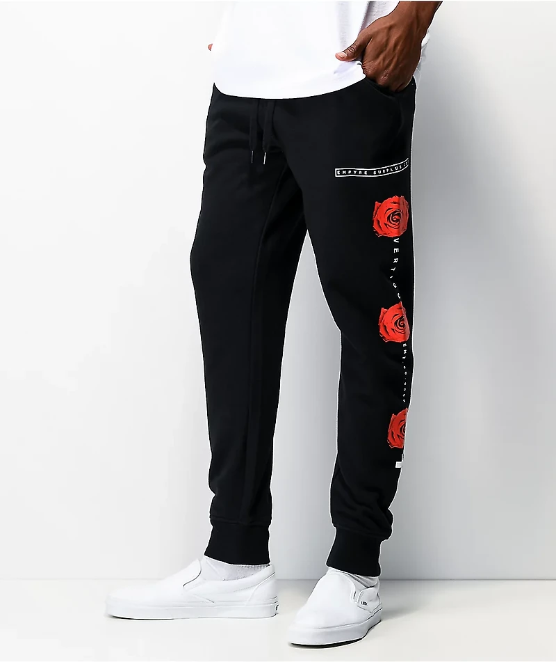 Empyre Vertirose Black Jogger Sweatpants
