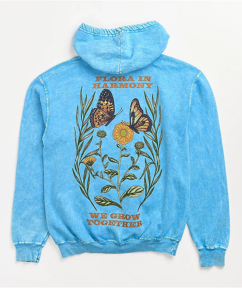 Empyre We Grow Blue Mineral Wash Hoodie