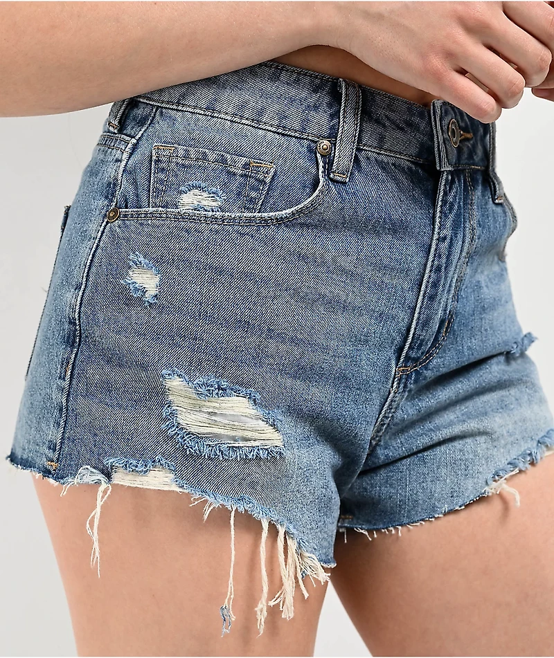 Empyre Weekend Festival Light Wash Denim Cutoff Shorts