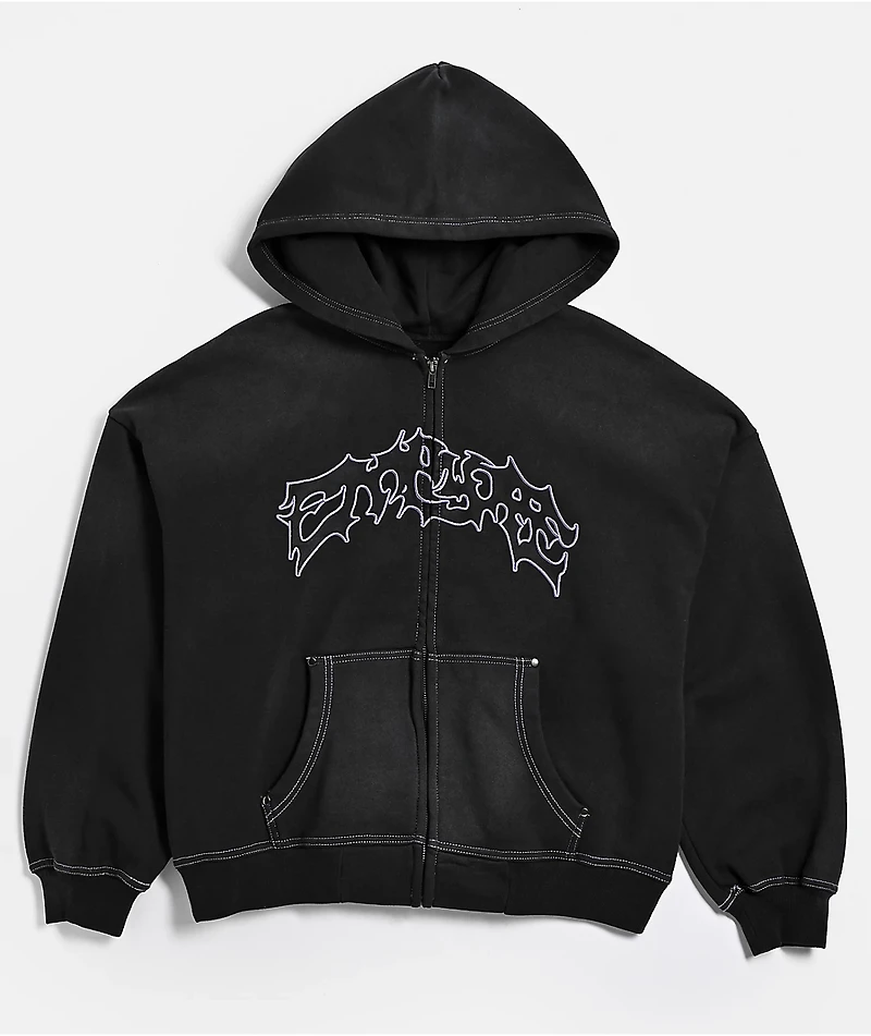 Empyre Willow Workwear Black Zip Hoodie