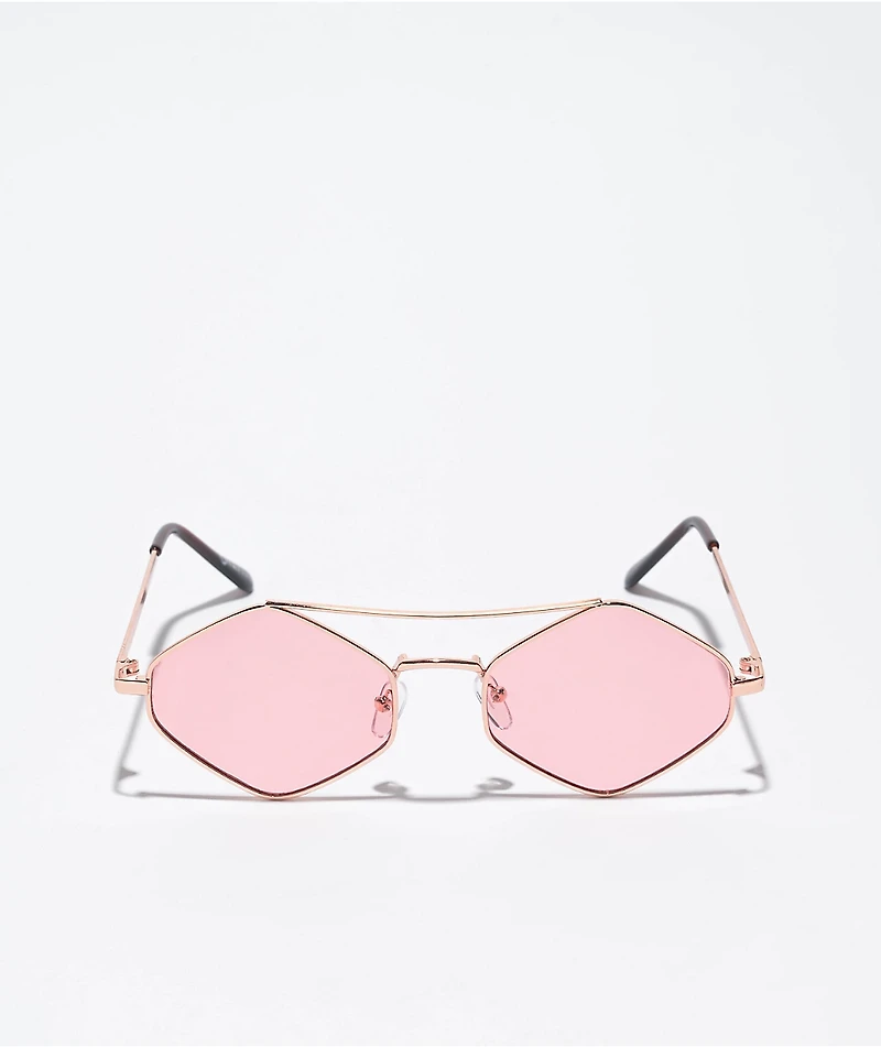 Empyre Wired Gold & Pink Sunglasses