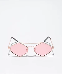 Empyre Wired Gold & Pink Sunglasses
