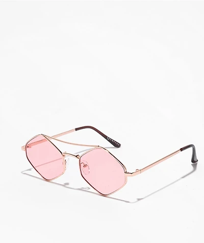 Empyre Wired Gold & Pink Sunglasses