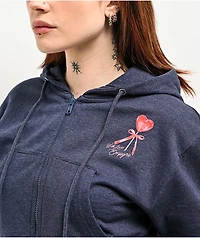 Empyre With Love Blue Crop Zip Hoodie