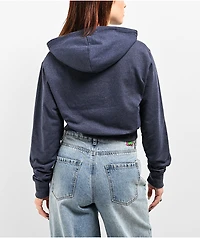 Empyre With Love Blue Crop Zip Hoodie