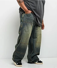 Empyre Work Ultra Wide Dirty Wash Blue Skate Jeans