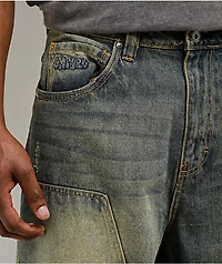 Empyre Work Ultra Wide Dirty Wash Blue Skate Jeans