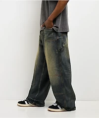 Empyre Work Ultra Wide Dirty Wash Blue Skate Jeans