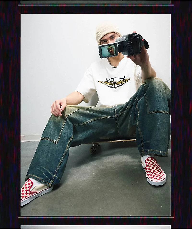 Empyre Work Ultra Wide Dirty Wash Blue Skate Jeans