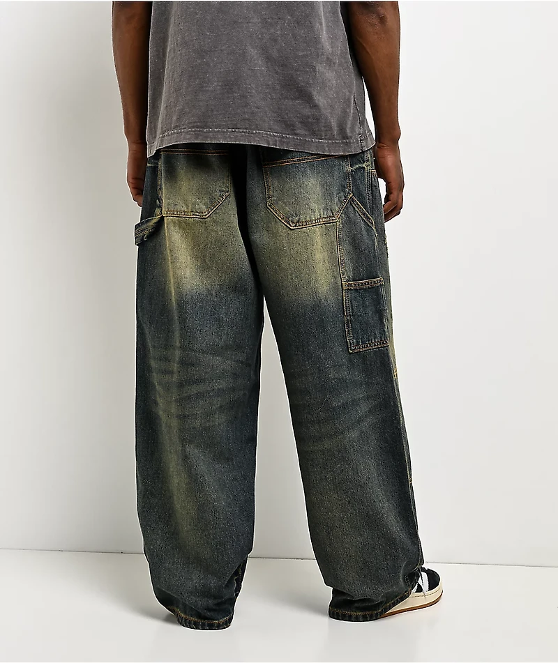Empyre Work Ultra Wide Dirty Wash Blue Skate Jeans