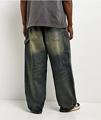 Empyre Work Ultra Wide Dirty Wash Blue Skate Jeans