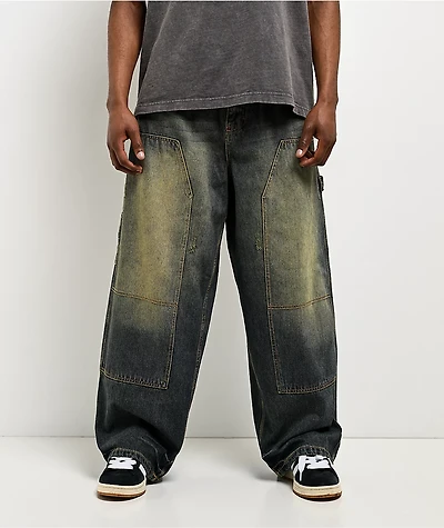 Empyre Work Ultra Wide Dirty Wash Blue Skate Jeans