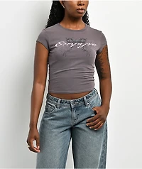 Empyre Yana Pixel Grey Crop T-Shirt