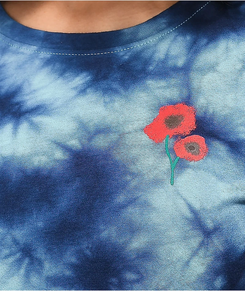 Empyre Yohanna Poppy Blue Tie Dye Crop T-Shirt